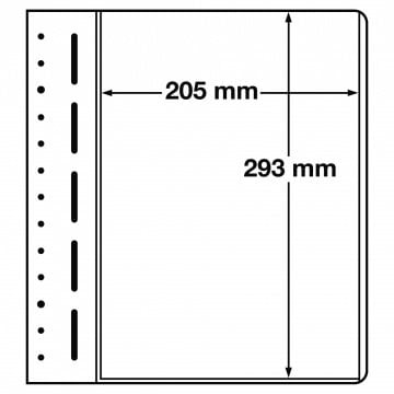 Leuchtturm LB Koleksiyon Sayfası, 13 Halkalı Klasörler için, LB 1 MAX - Düz Zemin (293 x 205 mm)