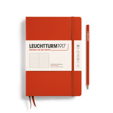 Leuchtturm1917 Doğal Renkler Serisi Not Defteri, Orta Boy (A5), Sert Kapak, 251 Numaralandırılmış Sayfa, Tilki Kırmızısı - Noktalı