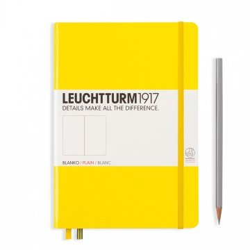 Leuchtturm1917 Not Defteri Orta Boy (A5), Sert Kapak, 249 Numaralandırılmış Sayfa, Limon Sarı - Düz