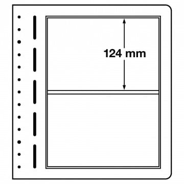 Leuchtturm LB Koleksiyon Sayfası, 13 Halkalı Klasörler için, LB 2 Dikey - İki Cepli (100 x 290 mm)