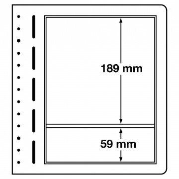 Leuchtturm LB Koleksiyon Sayfası, 13 Halkalı Klasörler için, LB 2 MIX - İki Cepli (Cep Boyutları: 190 x 189 mm ve 190 x 59 mm)