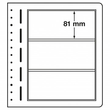 Leuchtturm LB Koleksiyon Sayfası, 13 Halkalı Klasörler için, LB 3 - Üç Cepli (190 x 81 mm)
