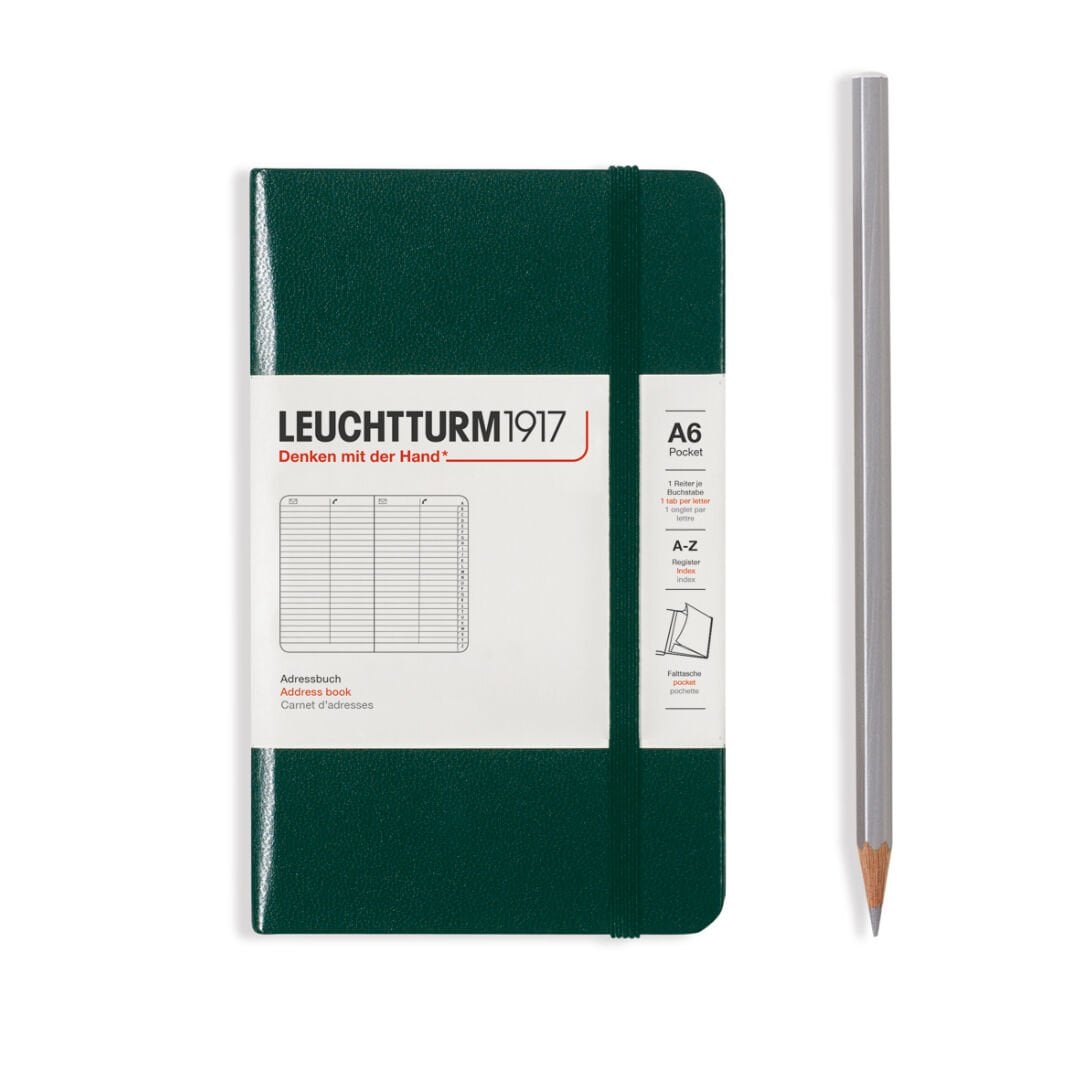 Leuchtturm1917 Adres Defteri, A6 (90 x 150 mm) - Orman Yeşili