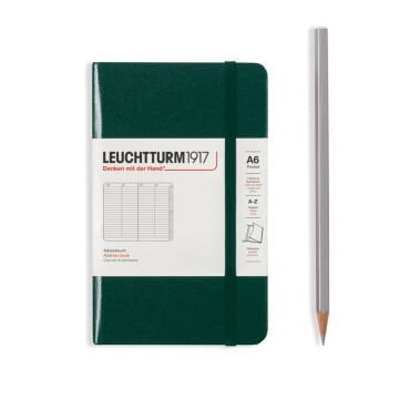 Leuchtturm1917 Adres Defteri, A6 (90 x 150 mm) - Orman Yeşili