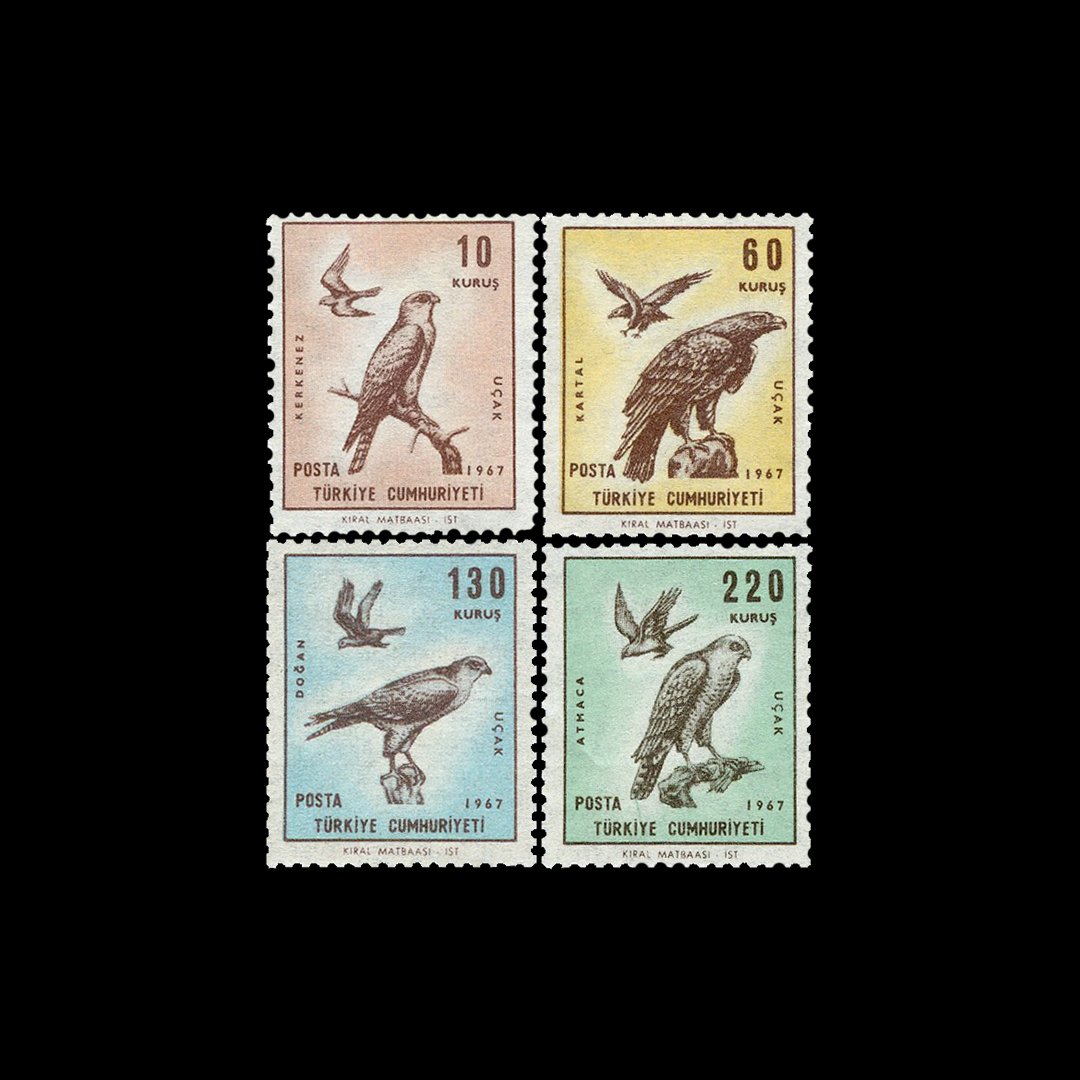 Kuş Resimli Uçak (10 Ekim 1967) - Türkiye Cumhuriyeti Pul Koleksiyonu