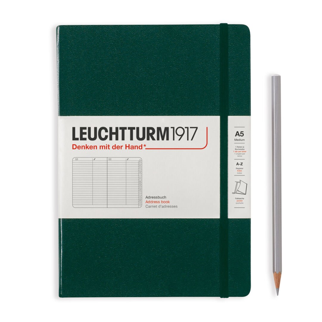 Leuchtturm1917 Adres Defteri, A5 (145 x 210 mm) - Orman Yeşili