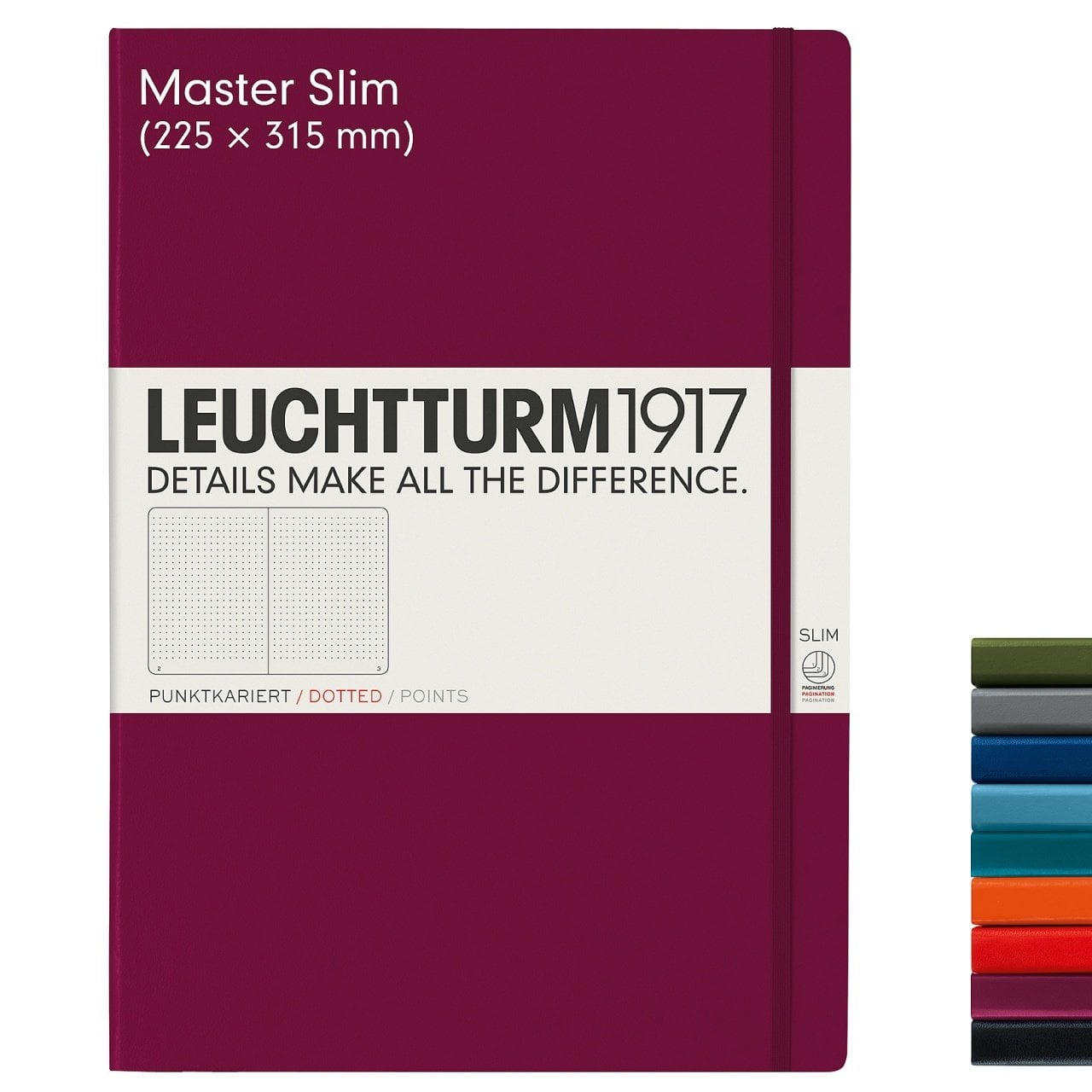 Leuchtturm1917 Master Slim (A4+), 123 sayfa Not Defteri, Lime Yeşil - Çizgili