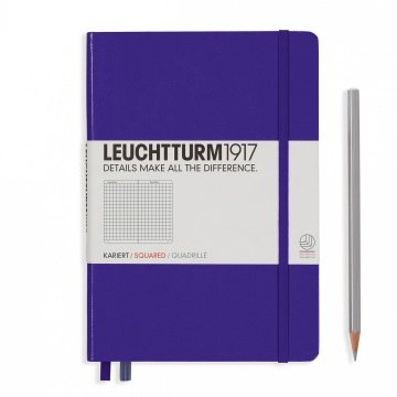 Leuchtturm1917 Not Defteri Orta Boy (A5), Sert Kapak, 249 Numaralandırılmış Sayfa, Menekşe - Kareli