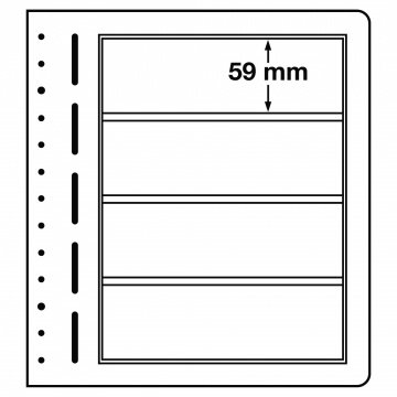 Leuchtturm LB Koleksiyon Sayfası, 13 Halkalı Klasörler için, LB 4 - Dört Cepli (190 x 59 mm)