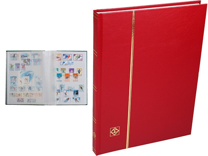 Leuchtturm Pul Defteri BASIC Beyaz Zemin, Sert Kapak, 16 Yaprak 32 Sayfa - Kırmızı - A4+