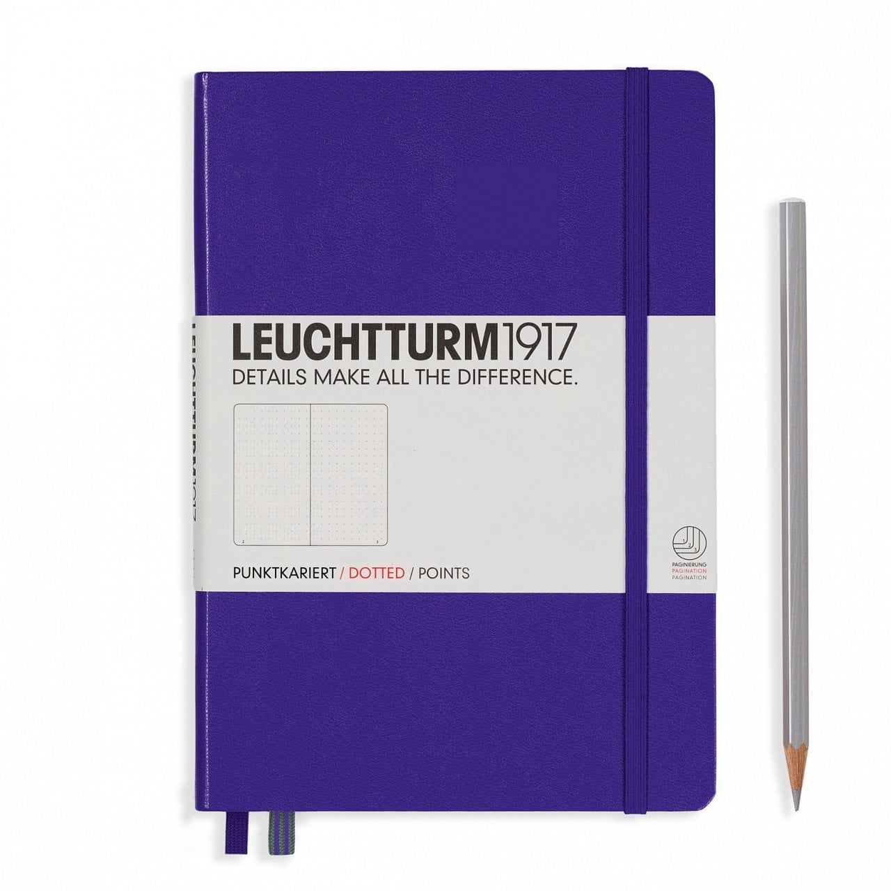 Leuchtturm1917 Not Defteri Orta Boy (A5), Sert Kapak, 249 Numaralandırılmış Sayfa, Menekşe - Noktalı