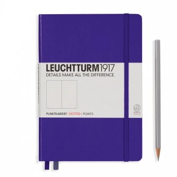 Leuchtturm1917 Not Defteri Orta Boy (A5), Sert Kapak, 249 Numaralandırılmış Sayfa, Menekşe - Noktalı
