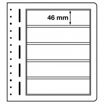 Leuchtturm LB Koleksiyon Sayfası, 13 Halkalı Klasörler için, LB 5 - Beş Cepli (190 x 46 mm)