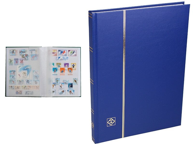 Leuchtturm Pul Defteri BASIC Beyaz Zemin, Sert Kapak, 16 Yaprak 32 Sayfa - Mavi - A4+