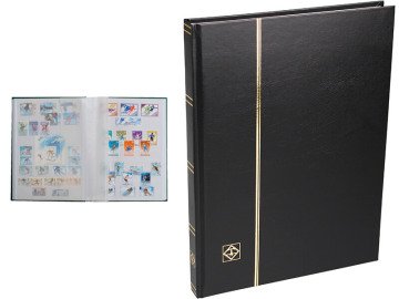 Leuchtturm Pul Defteri BASIC Beyaz Zemin, Sert Kapak, 16 Yaprak 32 Sayfa - Siyah - A4+