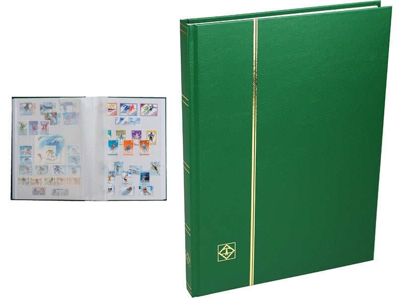Leuchtturm Pul Defteri BASIC Beyaz Zemin, Sert Kapak, 16 Yaprak 32 Sayfa - Yeşil - A4+