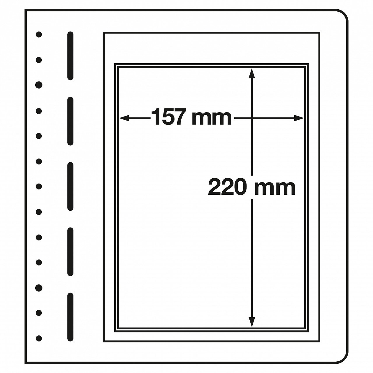 Leuchtturm LB Koleksiyon Sayfası, 13 Halkalı Klasörler için, LB ETB (157 x 220 mm)