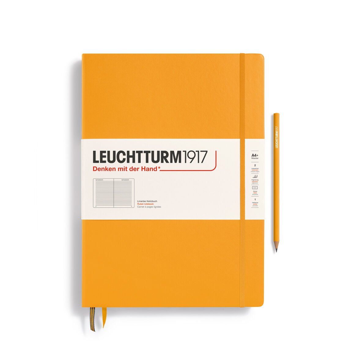 Leuchtturm1917 Master Klasik (A4+), 233 Sayfa Not Defteri, Gündoğumu Sarı - Çizgili