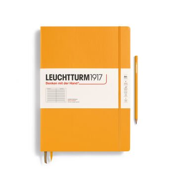 Leuchtturm1917 Master Klasik (A4+), 233 Sayfa Not Defteri, Gündoğumu Sarı - Çizgili