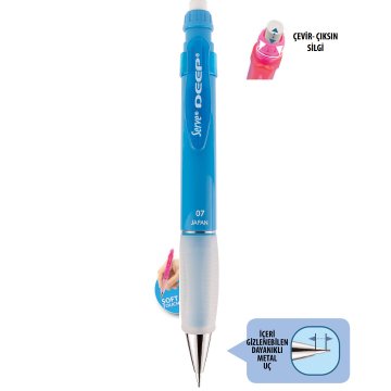 SERVE Deep NEON Mekanik Kurşun Kalem 0.7 mm (Uçlu Kalem), Neon Mavi