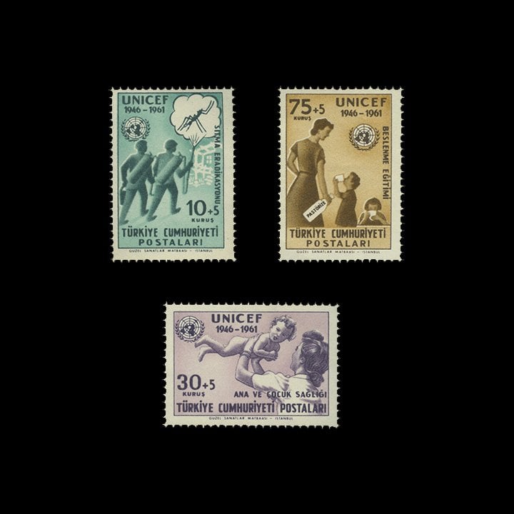 UNICEF'in 15. Yılı (11 Aralık 1961) - Türkiye Cumhuriyeti Pul Koleksiyonu
