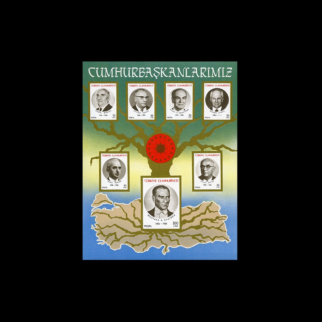Cumhurbaşkanlarımız (29 Ekim 1987) - Türkiye Cumhuriyeti Pul Koleksiyonu