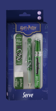 SERVE Deep Harry Potter 0.7 mm Versatil Kalem 4'lü Kırtasiye Seti - Slytherin
