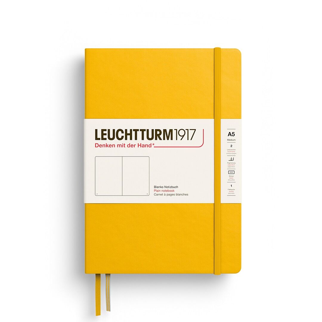 Leuchtturm1917 Not Defteri Orta Boy (A5), Sert Kapak, 251 Numaralandırılmış Sayfa, Ayçiçeği - Düz