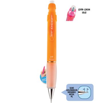 SERVE Deep NEON Mekanik Kurşun Kalem 0.9 mm (Uçlu Kalem), Neon Turuncu