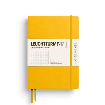 Leuchtturm1917 Not Defteri Orta Boy (A5), Sert Kapak, 251 Numaralandırılmış Sayfa, Ayçiçeği - Noktalı