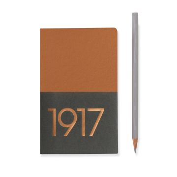 Leuchtturm1917 Jottbook Metalik Renkler Serisi Not Defteri, Cep Boy (A6), Esnek Kapak, 2'li Paket, 80 gr, 59 Numaralandırılmış Düz Sayfa, Bakır