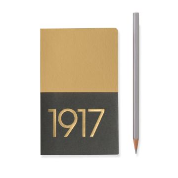 Leuchtturm1917 Jottbook Metalik Renkler Serisi Not Defteri, Cep Boy (A6), Esnek Kapak, 2'li Paket, 80 gr, 59 Numaralandırılmış Düz Sayfa, Altın