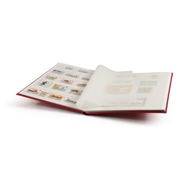 Leuchtturm Pul Defteri BASIC Beyaz Zemin, Sert Kapak, 8 Yaprak 16 Sayfa - Kırmızı - A4+