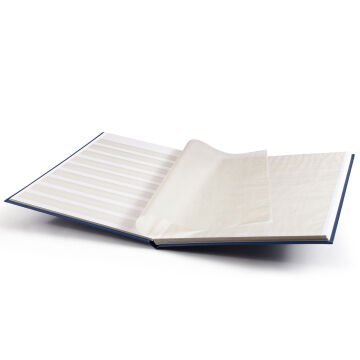 Leuchtturm Pul Defteri BASIC Beyaz Zemin, Sert Kapak, 8 Yaprak 16 Sayfa - Mavi - A4+