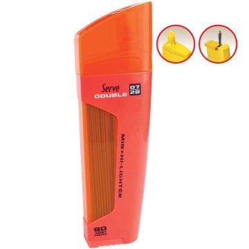 SERVE Double Mekanik Kurşun Kalem Ucu 0.7 mm + Fosforlu Kalem, Kırmızı