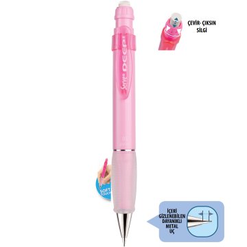 SERVE Deep PASTEL Mekanik Kurşun Kalem 0.5 mm (Uçlu Kalem), Pastel Şeker Pembe