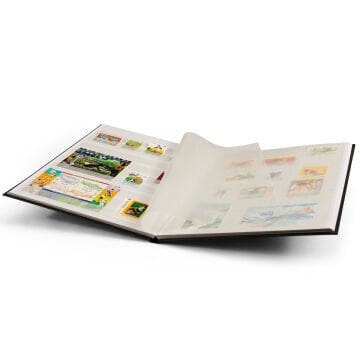 Leuchtturm Pul Defteri BASIC Beyaz Zemin, Sert Kapak, 8 Yaprak 16 Sayfa - Siyah - A4+