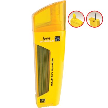 SERVE Double Mekanik Kurşun Kalem Ucu 0.7 mm + Fosforlu Kalem, Sarı