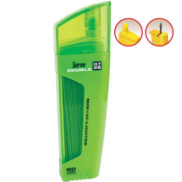 SERVE Double Mekanik Kurşun Kalem Ucu 0.7 mm + Fosforlu Kalem, Yeşil