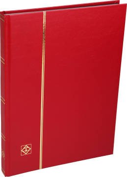 Leuchtturm Pul Defteri BASIC Siyah Zemin, Sert Kapak, 16 Yaprak 32 Sayfa - Kırmızı - A4+