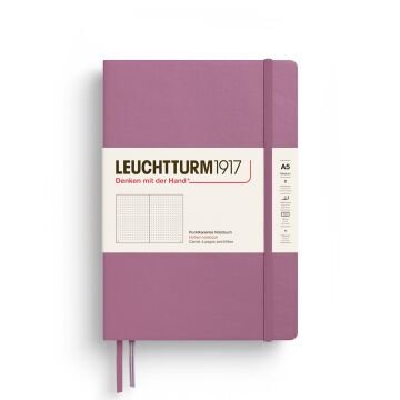 Leuchtturm1917 Not Defteri Orta Boy (A5), Sert Kapak, 251 Numaralandırılmış Sayfa, Tozlu Gül - Noktalı