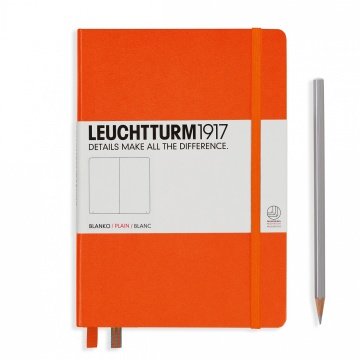 Leuchtturm1917 Not Defteri Orta Boy (A5), Sert Kapak, 249 Numaralandırılmış Sayfa, Turuncu - Düz