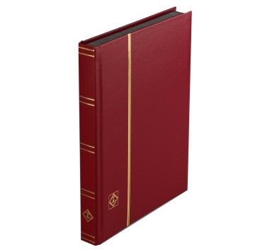 Leuchtturm Pul Defteri BASIC Siyah Zemin, Sert Kapak, 16 Yaprak 32 Sayfa - Kırmızı - A5