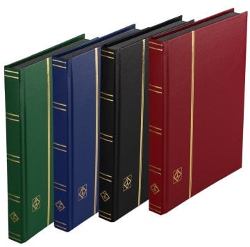 Leuchtturm Pul Defteri BASIC Siyah Zemin, Sert Kapak, 16 Yaprak 32 Sayfa - Kırmızı - A5